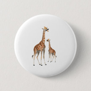 Giraffe met zonnebril Oerwoud Safari Animal Giraf Ronde Button 5,7 Cm