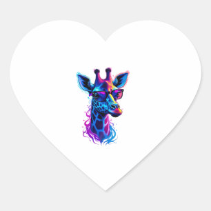 Giraffe met zonnebril Psychedelische kunstwerk Gra Hart Sticker