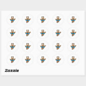 Giraffe met zonnebril ronde sticker (Vel)