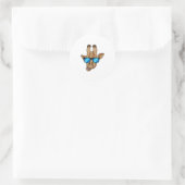 Giraffe met zonnebril ronde sticker (Tas)