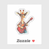 Giraffe met zonnebril speelt gitaarmuzikant sticker (Vel)