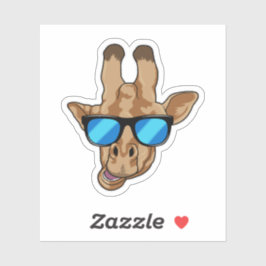 Giraffe met zonnebril sticker