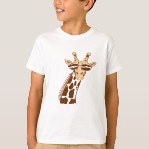 Giraffe met zonnebril t-shirt