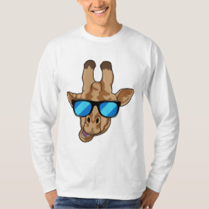 Giraffe met zonnebril t-shirt