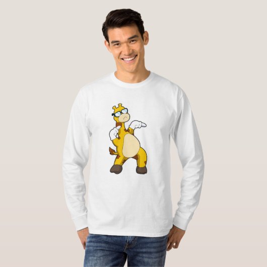 Giraffe met zonnebril t-shirt (Voorkant volledig)