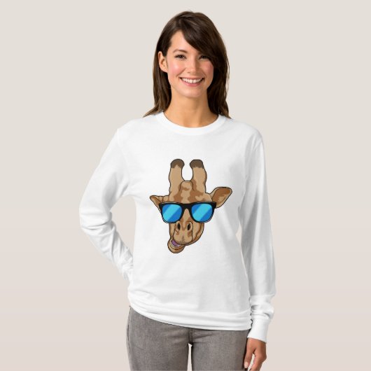 Giraffe met zonnebril t-shirt (Voorkant volledig)