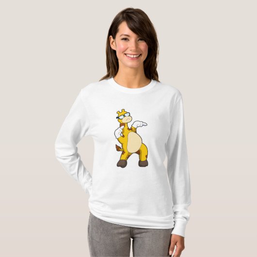 Giraffe met zonnebril t-shirt (Voorkant volledig)