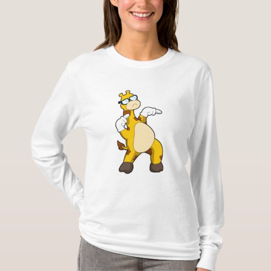 Giraffe met zonnebril t-shirt (Voorkant)