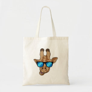 Giraffe met zonnebril tote bag