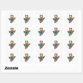Giraffe met zonnebril vierkante sticker (Vel)