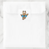 Giraffe met zonnebril vierkante sticker (Tas)