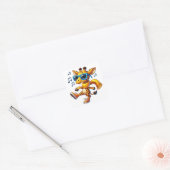 Giraffe met zonnebril vierkante sticker (Envelop)