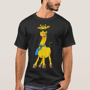 Giraffe met zonnebrillen en zgn. carf t-shirt