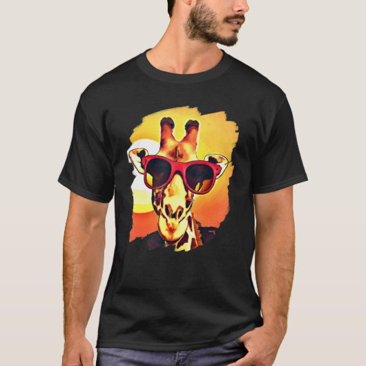 Giraffe met zonnebrillen Zonnevaste Giraffes  T-shirt (Voorkant)