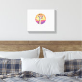 Giraffe met zonsondergang safari sfeer kunst canvas afdruk (Insitu (Slaapkamer))