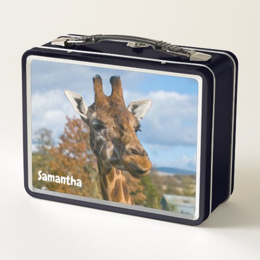 Giraffe metalen lunchbox (Achterkant)