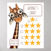 Giraffe middelgrote kaart, Poster papier (steen) (Voorkant)