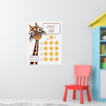 Giraffe middelgrote kaart, Poster papier (steen)
