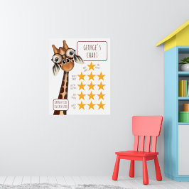 Giraffe middelgrote kaart, Poster papier (steen)
