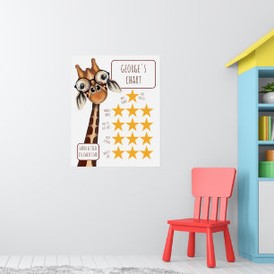 Giraffe middelgrote kaart, Poster papier (steen)