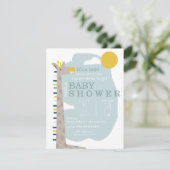 Giraffe Modern Boy Baby shower Kaart (Staand voorkant)