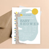Giraffe Modern Boy Baby shower Kaart
