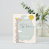 Giraffe Modern Neutraal Baby shower Kaart (Staand voorkant)