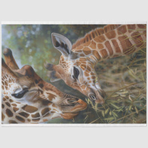 Giraffe Moeder Baby Close-up Decoupage Tissuepapier