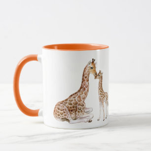 Giraffe Moeder Baby Waterverf Mok
