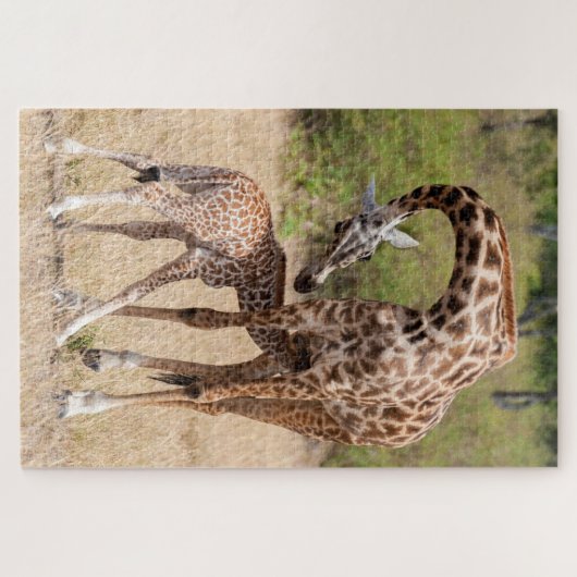 Giraffe moeder en Baby in Kenia Legpuzzel (Horizontaal)