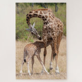 Giraffe moeder en Baby in Kenia Legpuzzel (Verticaal)