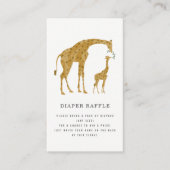 Giraffe moeder en Baby shower luier Raffle Informatiekaartje (Voorkant)