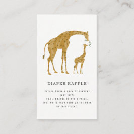 Giraffe moeder en Baby shower luier Raffle Informatiekaartje
