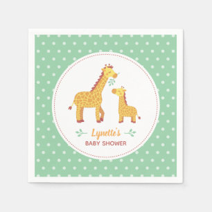 Giraffe Moeder en Baby, Stippen Feestartikelen Servet