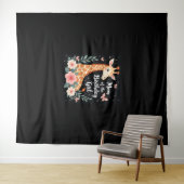 Giraffe Moeder van de Jarige Meisje Matching Famil Wandkleed (In Situ (horizontaal))