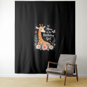 Giraffe Moeder van de Jarige Meisje Matching Famil Wandkleed (In situ)