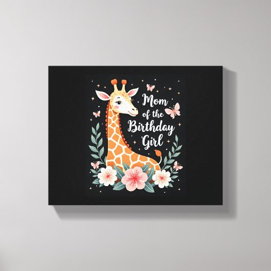 Giraffe-moeder van het jarige meisje bijpassende g canvas afdruk (Voorkant)