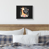 Giraffe-moeder van het jarige meisje bijpassende g canvas afdruk (Insitu (Slaapkamer))