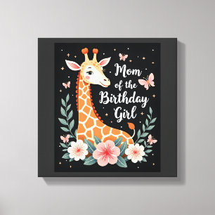 Giraffe-moeder van het jarige meisje Matching fami Canvas Afdruk