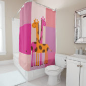 Giraffe Moederdag douwer-gordijn Douchegordijn (In situ)