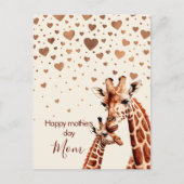 Giraffe Moederdag, Happy Moederdag Briefkaart (Voorkant)