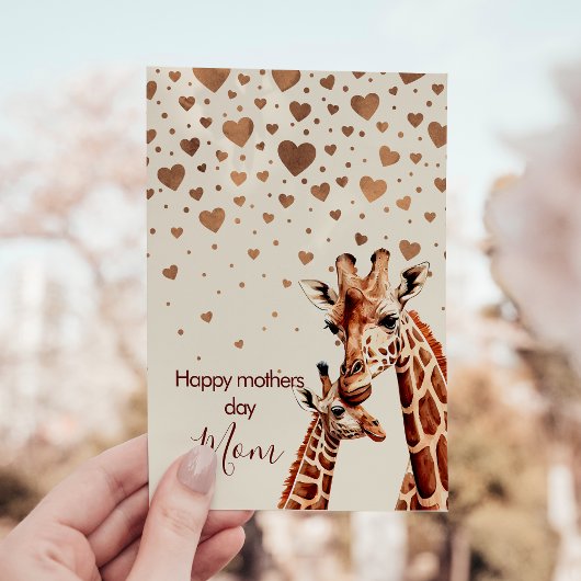 Giraffe Moederdag, Happy Moederdag Briefkaart