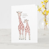 Giraffe Moederdag Kaart (Gele Bloem)