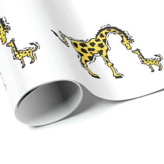 GIRAFFE MOM EN BABY VAN HET WRAPPEPAPIER CADEAUPAPIER (Rol Hoek)