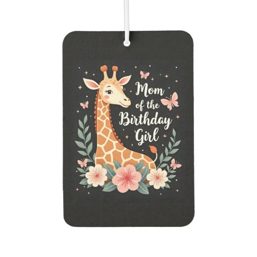 Giraffe Mom of the Birthday Girl Matching Family L Luchtverfrisser (Voorkant)