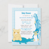 Giraffe Monkey Alligator Baby Teddy Jongensdouche Kaart (Voorkant)