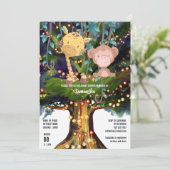 Giraffe Monkey Tropical oerwoud Tree String Lights Kaart (Staand voorkant)