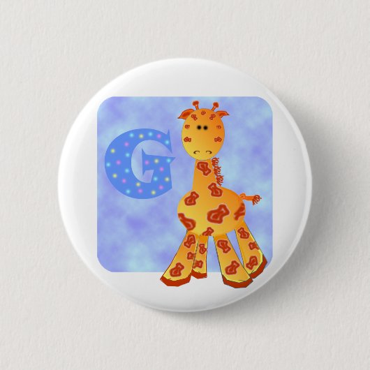 Giraffe Monogram G. Ronde Button 5,7 Cm (Voorkant)