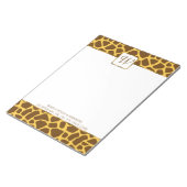 Giraffe Monogram Gepersonaliseerd Notitieblok (Schuin)