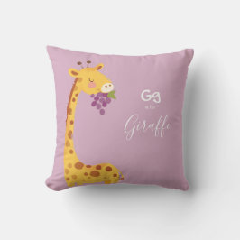 Giraffe ・ Monogram Jouw naam Cute Alphabet toevoeg Kussen